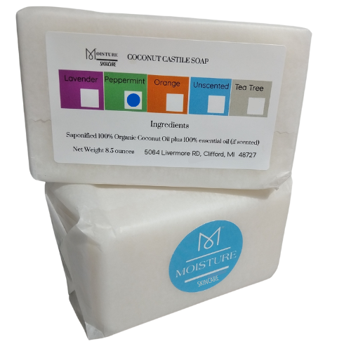 100% ORGANIC COCONUT OIL CASTILE SOAP - PEPPERMINT